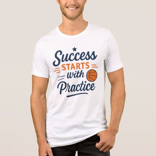 Basketball Motivation Quote Practice Success トライブレンドＴシャツ (正面)