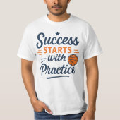 Basketball Motivation Quote Practice Success Tシャツ (正面)