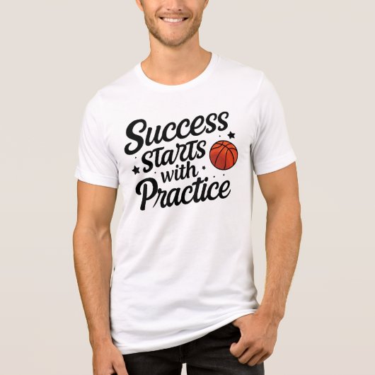 Basketball Motivation Success Practice Quote トライブレンドＴシャツ (正面)