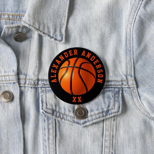 Basketball Name and Jersey Personalize 缶バッジ (インサイチュ)