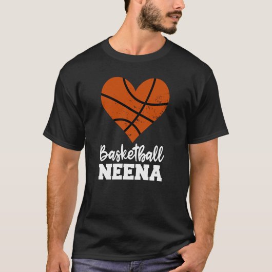 Basketball Neena Basketball Heart Grandma Neena Tシャツ (正面)
