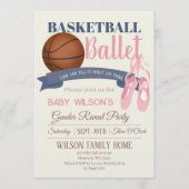 Basketball or Ballet Gender Reveal Party 招待状 (正面)