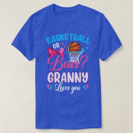 Basketball or Bows GRANNY Loves You Gender Reveal Tシャツ (デザイン正面)