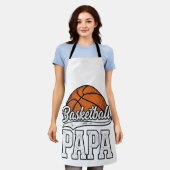 Basketball Papa Vintage Engraving Shirt Design_1 エプロン (着用した状態)