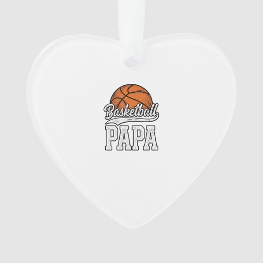 Basketball Papa Vintage Engraving Shirt Design_1 オーナメント (正面)