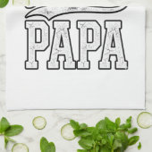 Basketball Papa Vintage Engraving Shirt Design_1 キッチンタオル (折り畳み)