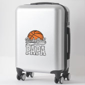 Basketball Papa Vintage Engraving Shirt Design_1 シール (スーツケース)