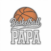 Basketball Papa Vintage Engraving Shirt Design_1 シール (正面)