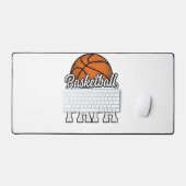 Basketball Papa Vintage Engraving Shirt Design_1 デスクマット (キーボード&マウス)