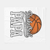 Basketball Papa Vintage Engraving Shirt Design_1 フリースブランケット (正面(横))