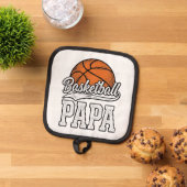 Basketball Papa Vintage Engraving Shirt Design_1 鍋敷き (トップダウン)