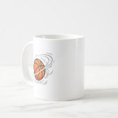 Basketball Planet Saturn Space Illustration  コーヒーマグカップ (正面左)
