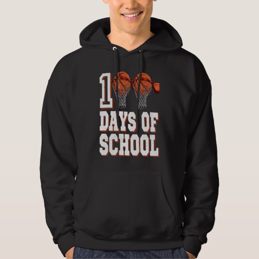 Basketball Player 100 Days Of School Student Boys  パーカ (正面)