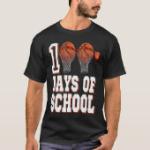 Basketball Player 100 Days Of School Student Boys  Tシャツ (正面)