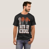 Basketball Player 100 Days Of School Student Boys Tシャツ (正面フル)