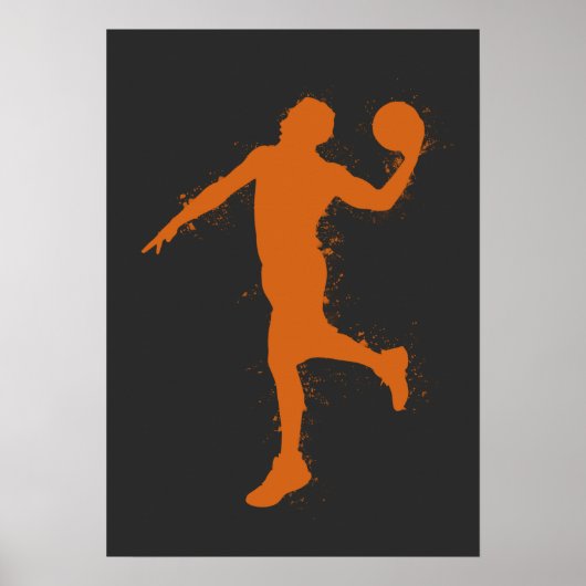 Basketball Player - Abstract Watercolor Style ポスター (正面)