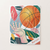 Basketball Player Artistic Abstract Sport Theme ジグソーパズル (縦)