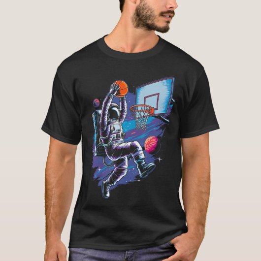 Basketball Player Astronaut Astronomy Astrology Ou Tシャツ (正面)