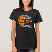 Basketball Player Boy Eat Sleep Basketball Repeat  Tシャツ (正面)