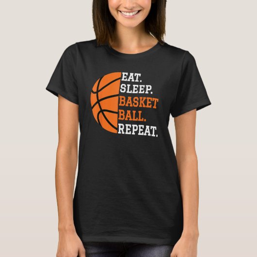 Basketball Player Boy Eat Sleep Basketball Repeat  Tシャツ (正面)
