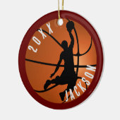 Basketball Player Christmas セラミックオーナメント (左)