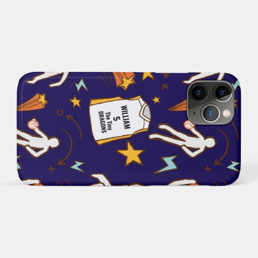 Basketball Player Custom Name Number Navy Blue Case-Mate iPhoneケース (裏面(横))