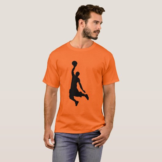 Basketball Player Dunk Basketball Hoop Sports Tシャツ (正面フル)