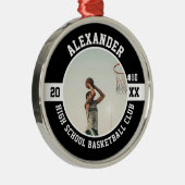 Basketball Player High School Team Senior Night メタルオーナメント (右)