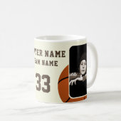 Basketball Player Name Number Team 2 Photos コーヒーマグカップ (正面右)