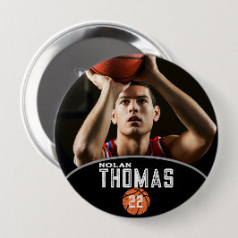 Basketball Player Personalized Picture Name Number 缶バッジ