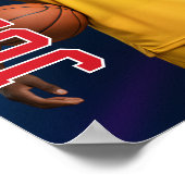 Basketball Player Senior Team Custom Photo Sports ポスター (角)