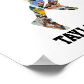 Basketball Player Silhouette Sports Photo Collage ポスター (角)