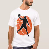 Basketball Player Silhouette With The Ball Tシャツ (正面)