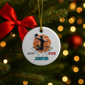 basketball player sports boy athlete customizable  セラミックオーナメント