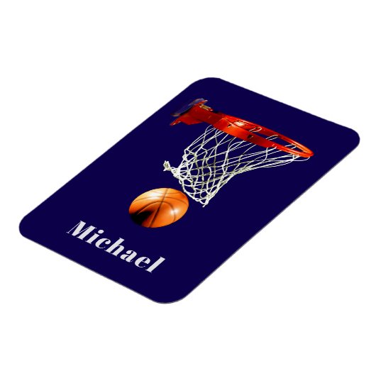 Basketball Replace with Your Name マグネット (左側)