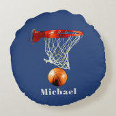 Basketball Replace with Your Name ラウンドクッション (裏面)