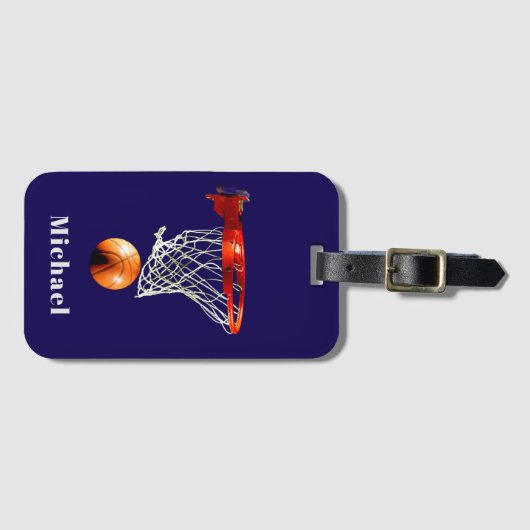 Basketball Replace with Your Name ラゲッジタグ (正面横)