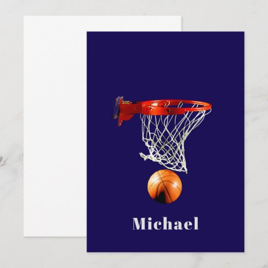 Basketball Replace with Your Name Card (正面/裏面)