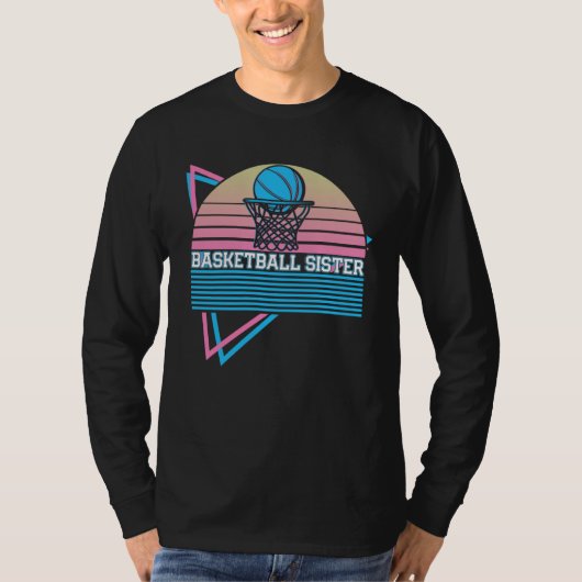 Basketball Retro Basketball Sister Tシャツ (正面)