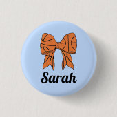 Basketball Ribbon Bow Custom Button 缶バッジ (正面)