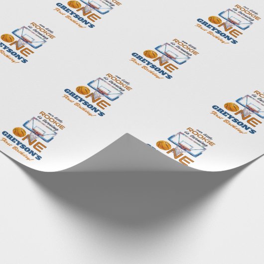 Basketball Rookie Of The Year First Birthday ラッピングペーパー (角)