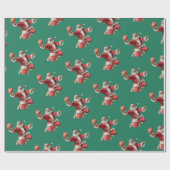 Basketball Santa Retro Christmas Green ラッピングペーパー (フラット)