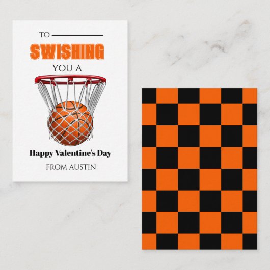 Basketball School Valentine Card ノートカード (正面/裏面)