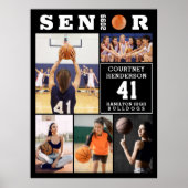 Basketball Senior Graduation 5 Photo Collage ポスター (正面)