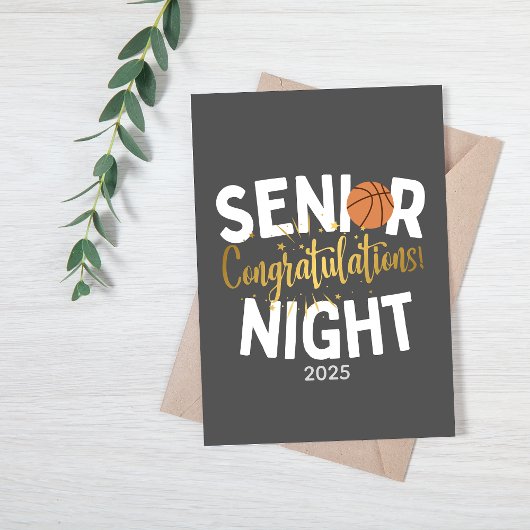Basketball Senior Night Congratulations Card カード