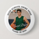 Basketball Senior Night Custom Photo School Spirit 缶バッジ (正面)