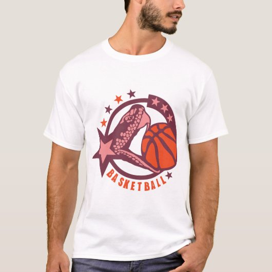 basketball serpent snake Schlange logo club serpie Tシャツ (正面)