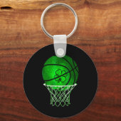 Basketball Shamrock Lucky Clover Irish St Patrick' キーホルダー (正面)
