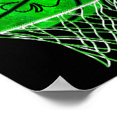 Basketball Shamrock Lucky Clover Irish St Patrick' ポスター (角)