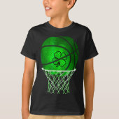 Basketball Shamrock Lucky Clover Irish St Patrick' Tシャツ (正面)
